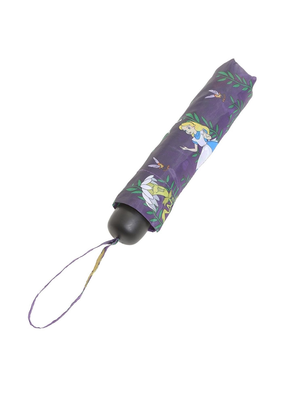 Hot Topic Purple Alice in Wonderland Folding Umbrella with Wrist Strap